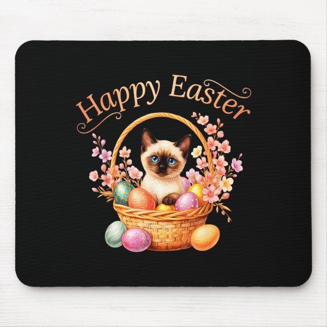 Siamese Cat Happy Easter Cute Siamese Cat Mum Mouse Mat (Front)