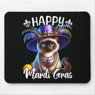 Siamese Cat Happy Mardi Gras Siamese Cat Mouse Mat