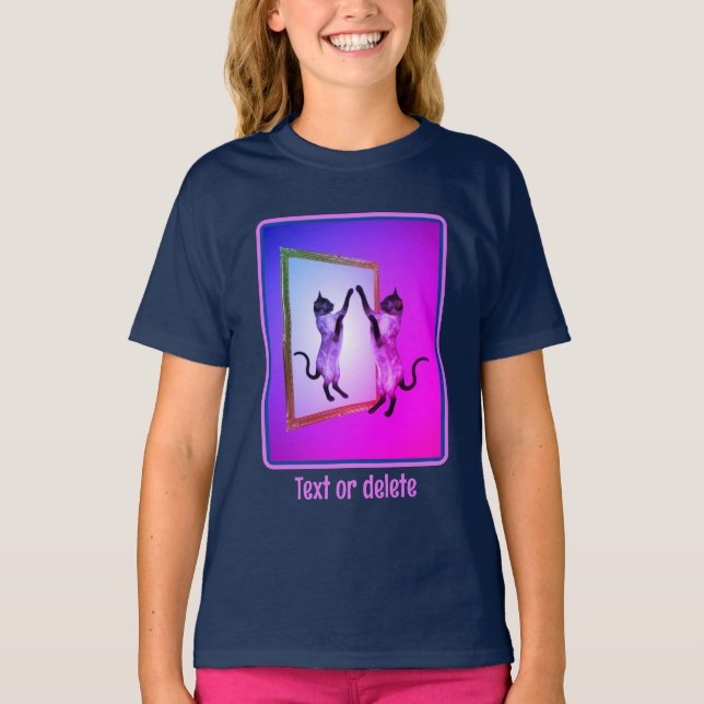 Siamese Cat In A Mirror Personalised  T-Shirt (Front)