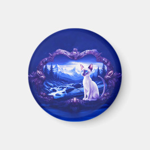 Siamese Cat In Scenic Frame Magnet