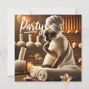 Siamese Cat in Spa PARTY invitation
