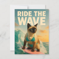 Siamese Cat is surfing 