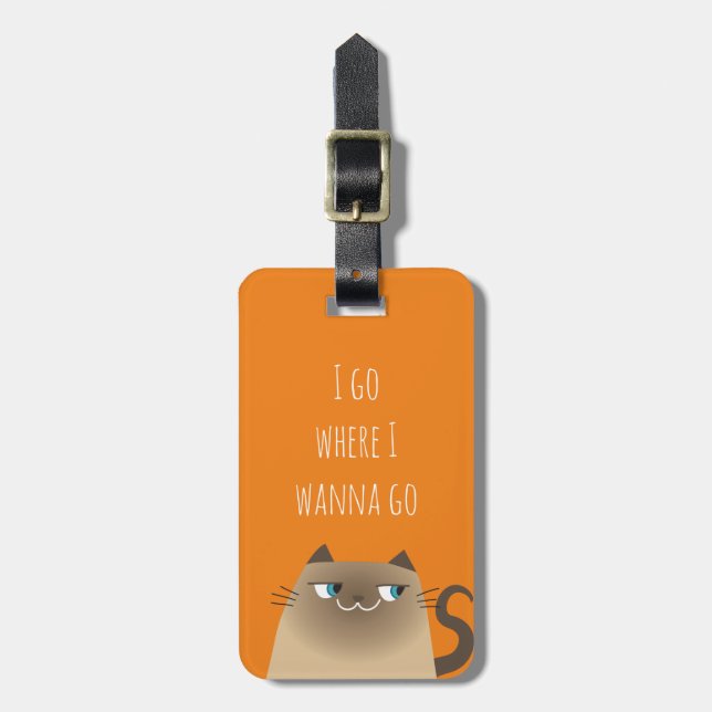 Siamese Cat Kawaii Funny Luggage Tag (Front Vertical)