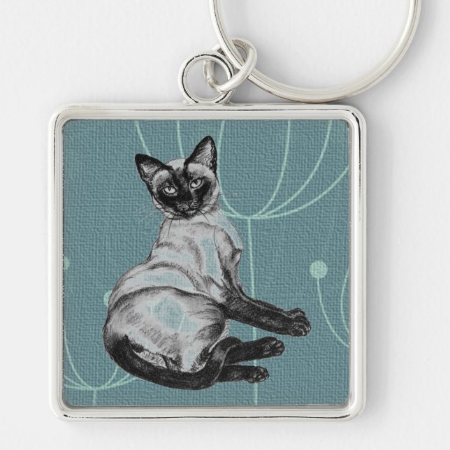 Siamese Cat Key Ring (Front)
