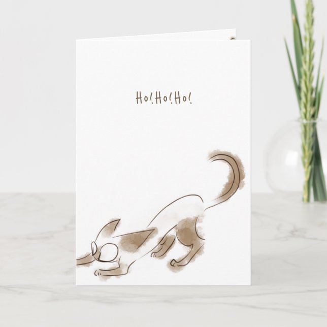 Siamese cat kitten Art Christmas card (Front)