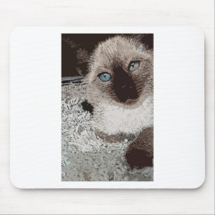 Siamese cat kitty pet animal friend family art mouse mat