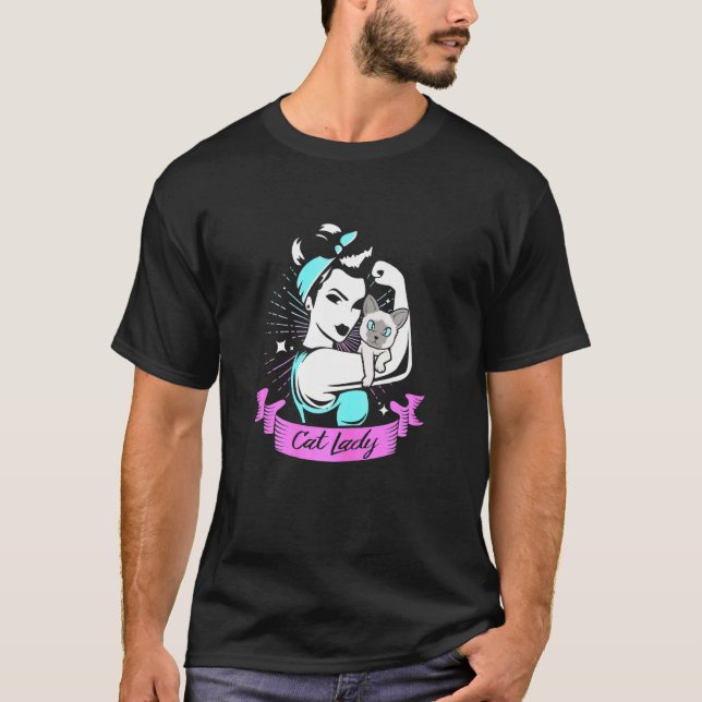 Siamese Cat Lady T-Shirt (Front)