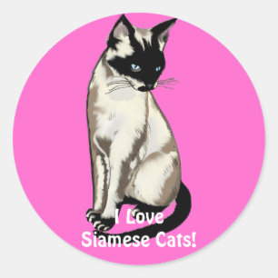 Siamese Cat Lover Gifts Classic Round Sticker