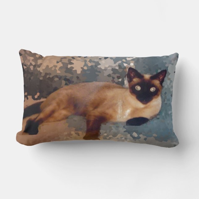 Siamese cat lumbar cushion (Front)