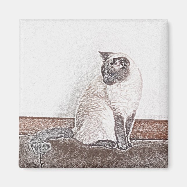Siamese Cat Magnet (Front)