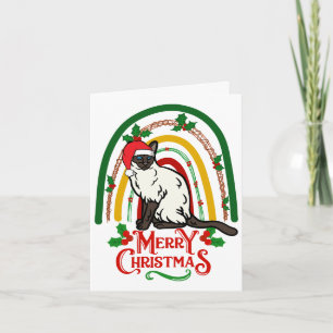 Siamese Cat Merry Christmas Card