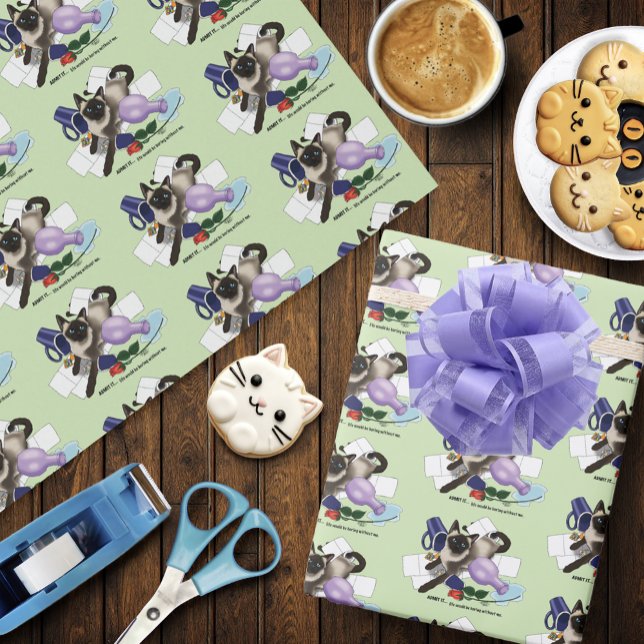 Siamese Cat Mischief Funny Wrapping Paper (Creator Uploaded)