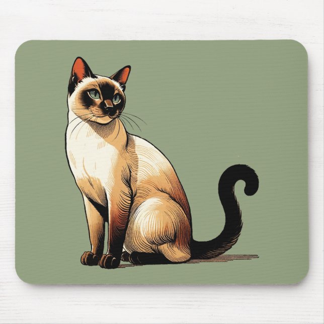 Siamese Cat Mouse Mat (Front)