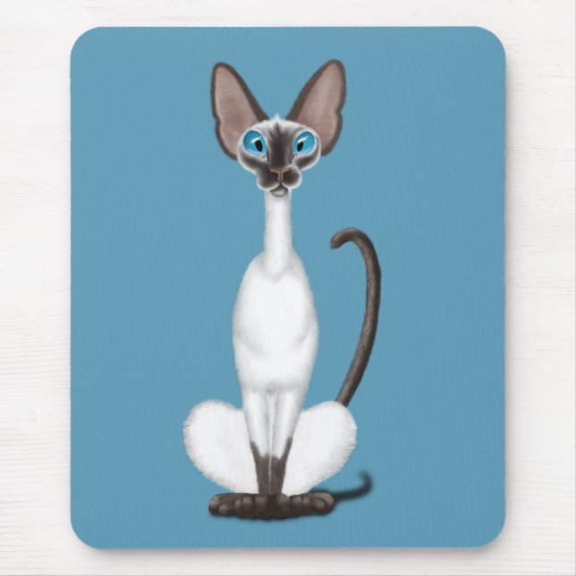 Siamese Cat Mouse Mat (Front)