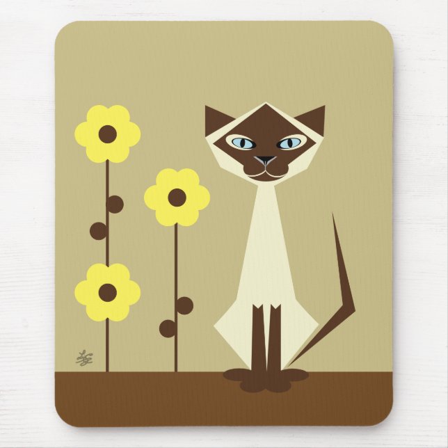 Siamese Cat Mouse Mat (Front)