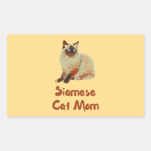Siamese Cat Mum Rectangular Sticker