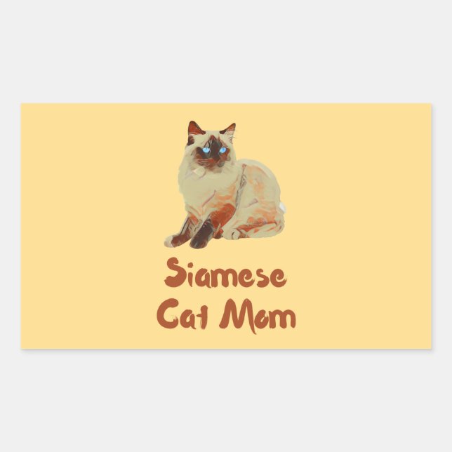 Siamese Cat Mum Rectangular Sticker (Front)
