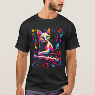 Siamese Cat Music Piano T-Shirt