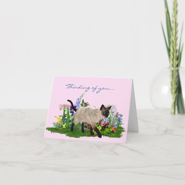 Siamese Cat Note Card (Front)