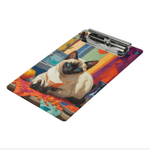 Siamese Cat on Countertop Mini Clipboard