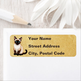 Siamese Cat On Old Paper