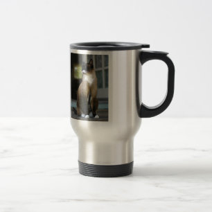 Siamese Cat on the Porch Travel Mug