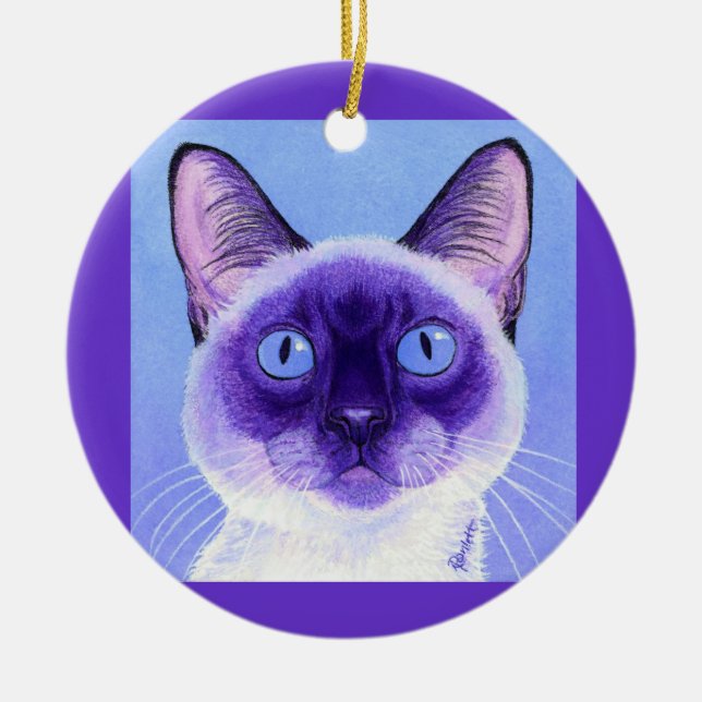 Siamese Cat Ornament - "The Eyes Have It" (Front)