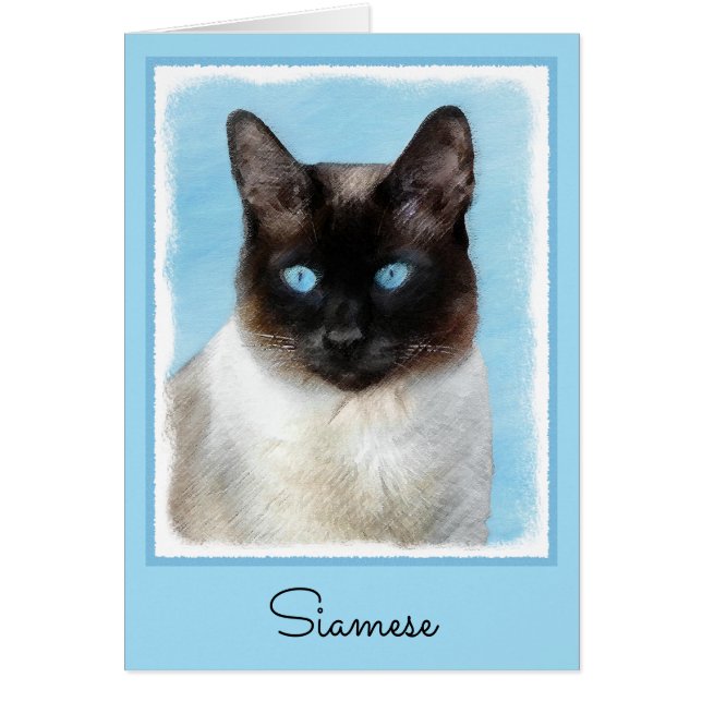 Siamese Cat Painting - Cute Original Cat Art (Front)