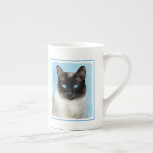 Siamese Cat Painting - Cute Original Cat Art Bone China Mug
