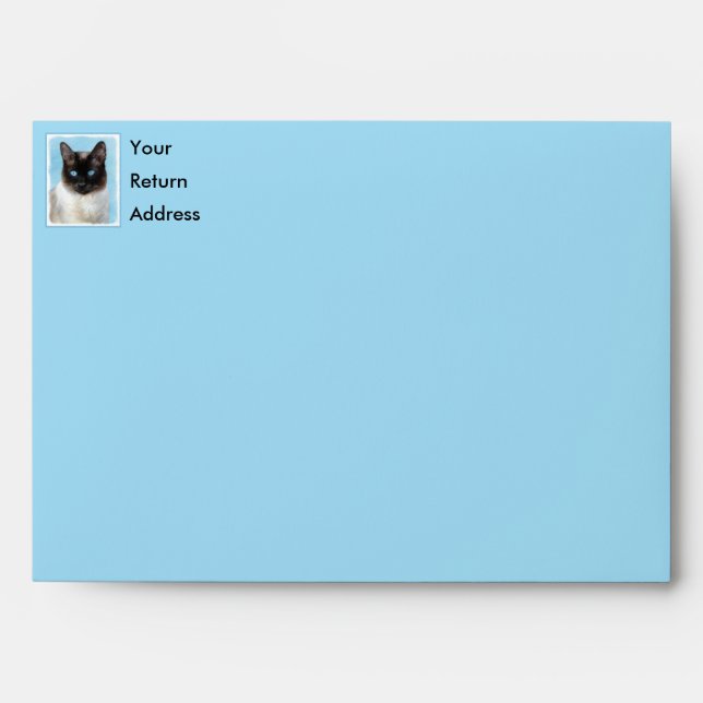 Siamese Cat Painting - Cute Original Cat Art Envelope (Front)