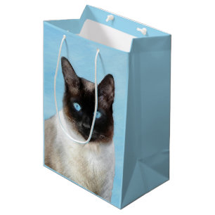 Siamese Cat Painting - Cute Original Cat Art Medium Gift Bag