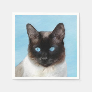 Siamese Cat Painting - Cute Original Cat Art Napkin
