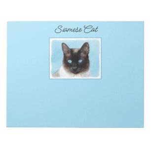 Siamese Cat Painting - Cute Original Cat Art Notepad