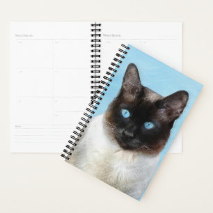 Siamese Cat Painting - Cute Original Cat Art Planner