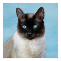 Siamese Cat Painting - Cute Original Cat Art