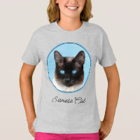 Siamese Cat Painting - Cute Original Cat Art T-Shi