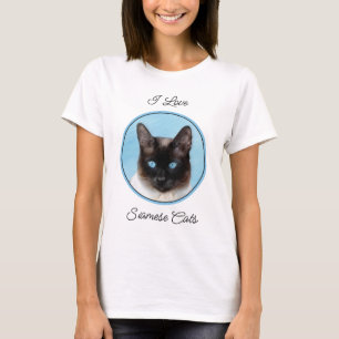 Siamese Cat Painting - Cute Original Cat Art T-Shirt