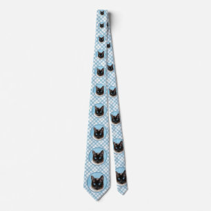 Siamese Cat Painting - Cute Original Cat Art Tie