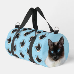 Siamese Cat Painting Original Animal Art Duffle Bag