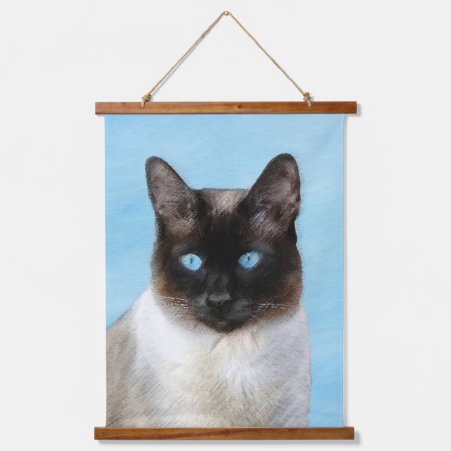 Siamese Cat Painting Original Animal Art Hanging Tapestry (Front)