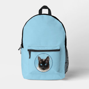Siamese Cat Painting Original Animal Art Printed Backpack