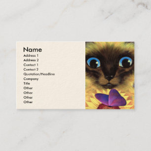 Siamese Cat Painting With Butterfly - Multi Business Card