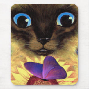 Siamese Cat Painting With Butterfly - Multi Mouse Mat