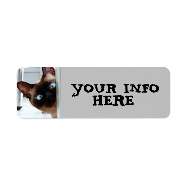SIAMESE CAT PEEKING  RETURN ADDRESS LABELS (Front)