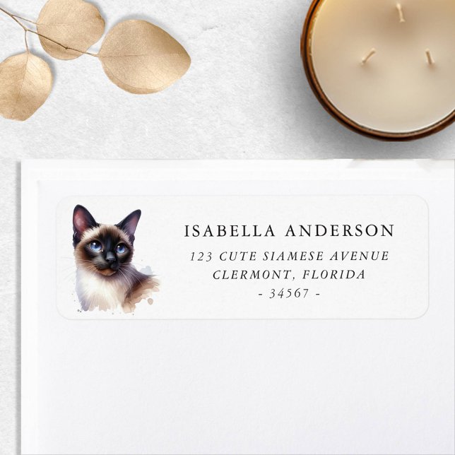 Siamese Cat Personalised Return Address Labels (Creator Uploaded)