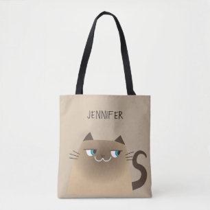 Siamese Cat Personalised Tote Bag