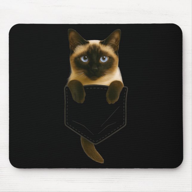 Siamese Cat Pocket Funny Cat Mum Cat Dad Cat Lover Mouse Mat (Front)