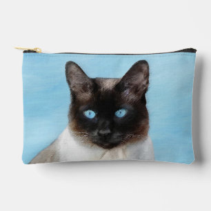 Siamese Cat Portrait Painting Cute Original Art Accessory Pouch