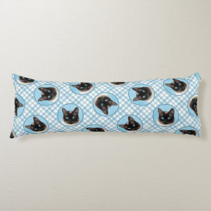 Siamese Cat Portrait Painting Cute Original Art Body Cushion