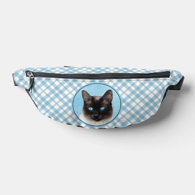 Siamese Cat Portrait Painting Cute Original Art Bum Bags (Lay Down)